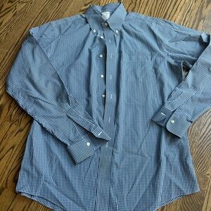 Brooks Brothers Navy Checkered Button Down Shirt